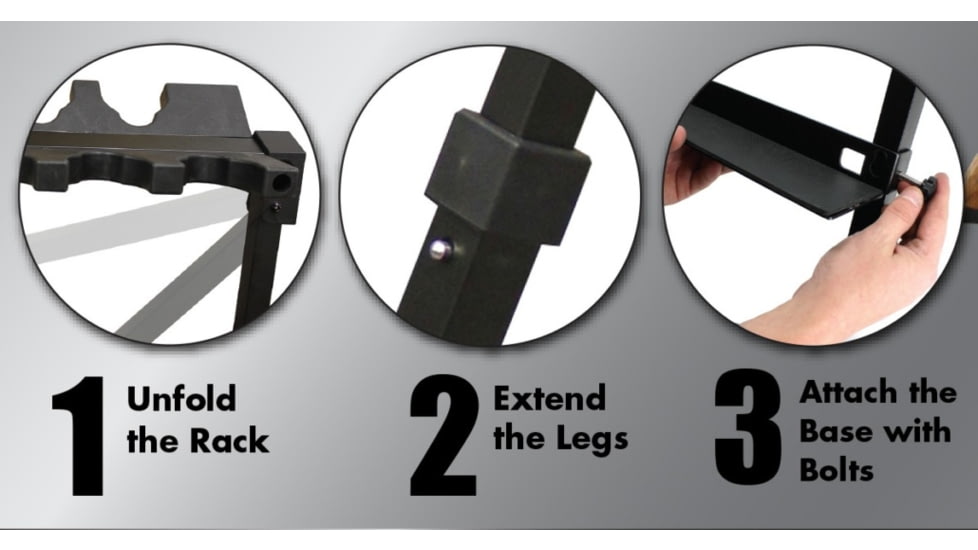 Rush Creek Creations Fold &amp; Go Aluminum 10 Gun Stand, Black, 38-5010