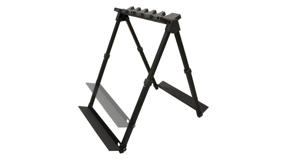 Rush Creek Creations Fold &amp; Go Aluminum 10 Gun Stand, Black, 38-5010