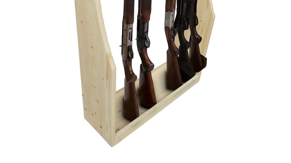 Rush Creek Creations Free Standing Wood 7-Gun Storage Rack, Natural Pine Light, 39-4001