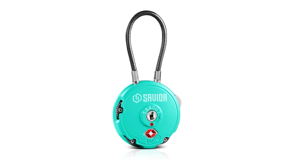Savior Equipment 3 Digit Cable Lock, Savior Teal, Small, LK-ROUND-TE