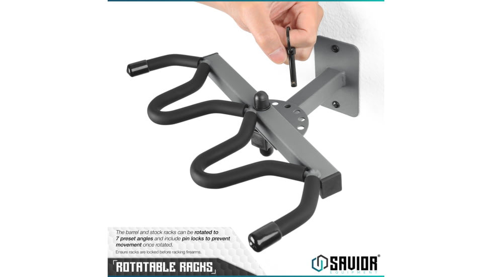 Savior Equipment 3-Slot Adjustable Wall Rack, Gray, RK-WALL-ADX3-GS