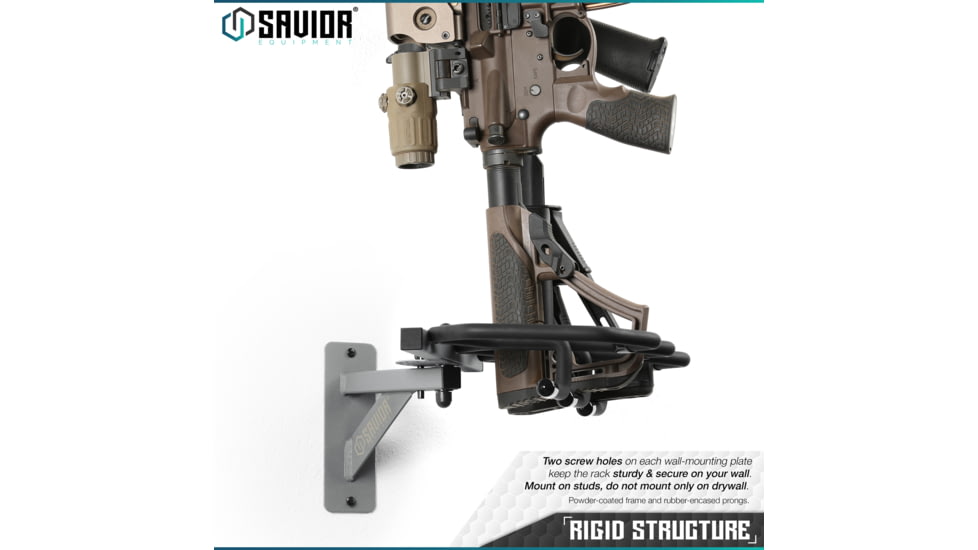 Savior Equipment 3-Slot Adjustable Wall Rack, Gray, RK-WALL-ADX3-GS