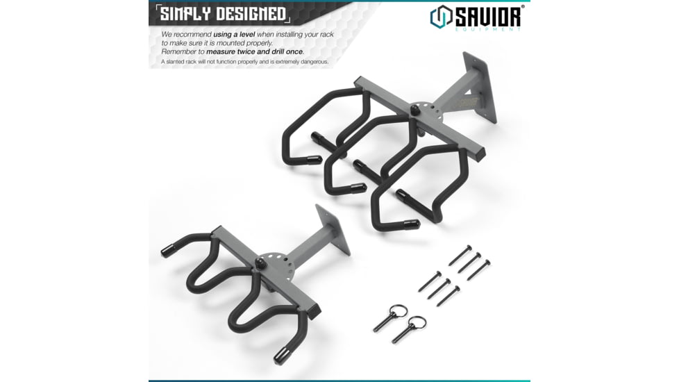 Savior Equipment 3-Slot Adjustable Wall Rack, Gray, RK-WALL-ADX3-GS