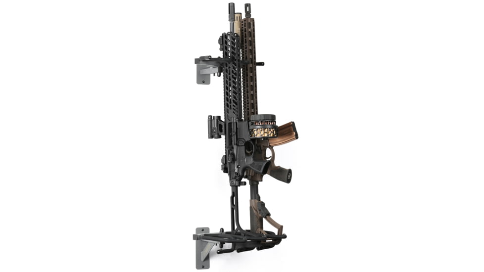 Savior Equipment 3-Slot Angle Adjustable Rafle Wall Rack, Grey, 12in W x 3.5in H x 8.5in D, RK-WALL-ADX3-GS