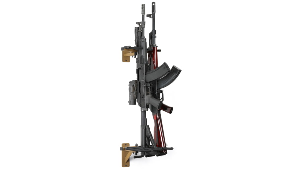 Savior Equipment 3-Slot Angle Adjustable Rafle Wall Rack, RAL 8000 Tan, 12in W x 3.5in H x 8.5in D, RK-WALL-ADX3-TN