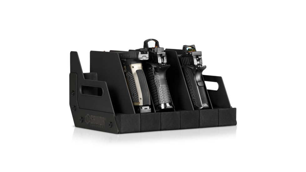 Savior Equipment 6 Slot Pistol Rack, Black, 12.5 x 7 x 9.5, RK-HAND-XSIX-BK