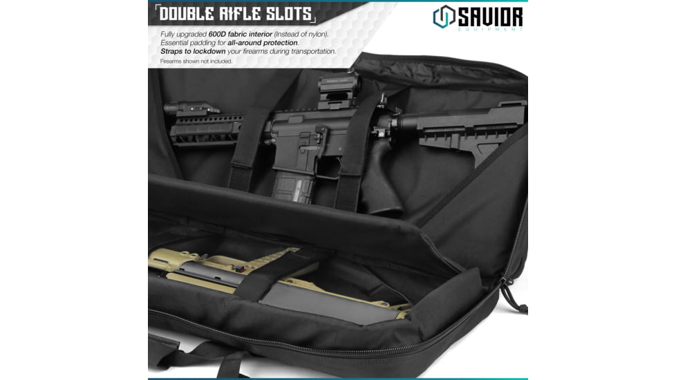 Savior Equipment American Classic Shorty Double Rifle Case, 24in, Black, RB-2412DG-V1-BK