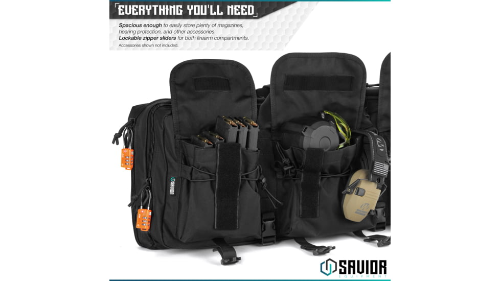 Savior Equipment American Classic Shorty Double Rifle Case, 24in, Black, RB-2412DG-V1-BK