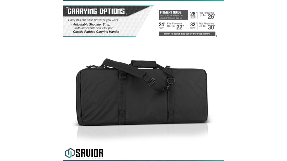 Savior Equipment American Classic Shorty Double Rifle Case, 24in, Black, RB-2412DG-V1-BK