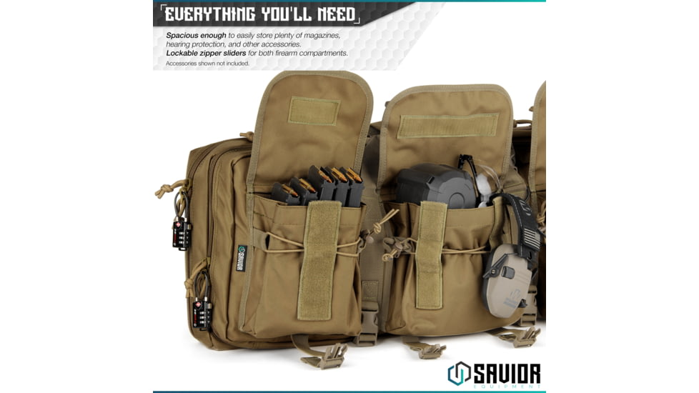 Savior Equipment American Classic Shorty Double Rifle Case, 24in, Dark FDE, RB-2412DG-V1-TN