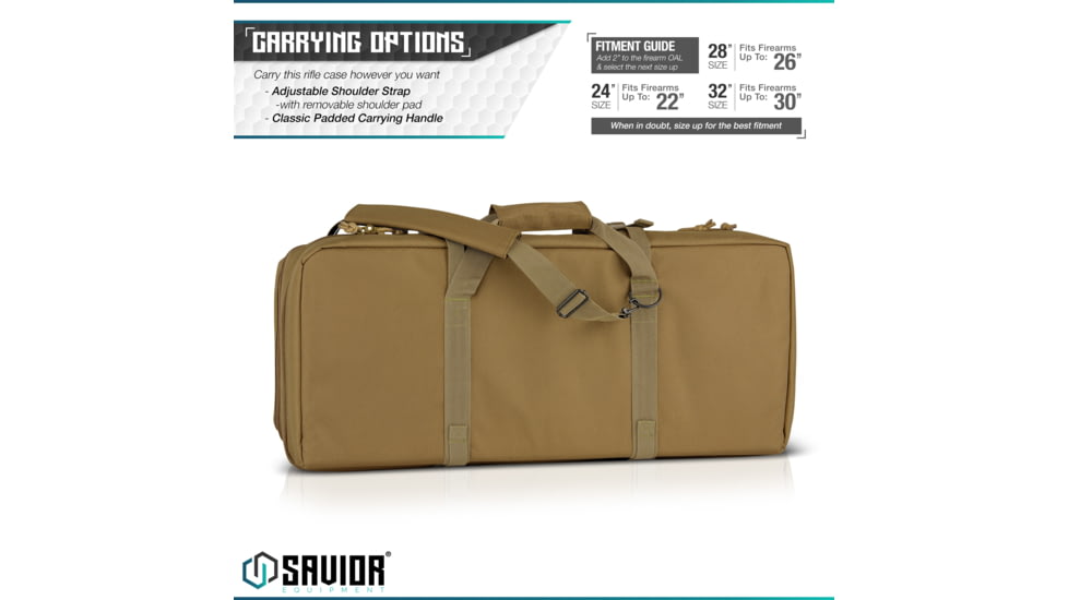 Savior Equipment American Classic Shorty Double Rifle Case, 24in, Dark FDE, RB-2412DG-V1-TN