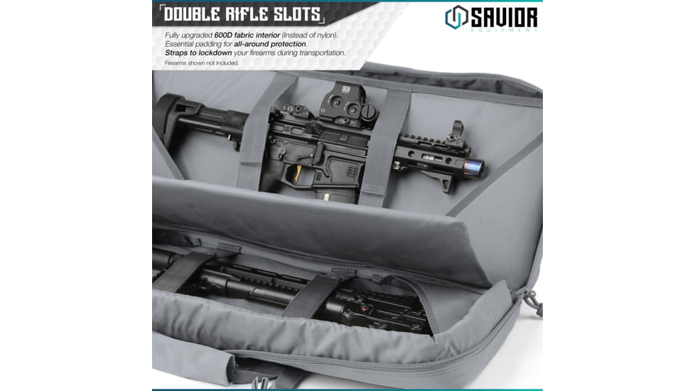 Savior Equipment American Classic Shorty Double Rifle Case, 24in, Gray, RB-2412DG-V1-GS