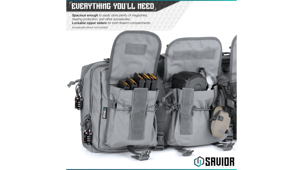 Savior Equipment American Classic Shorty Double Rifle Case, 24in, Gray, RB-2412DG-V1-GS