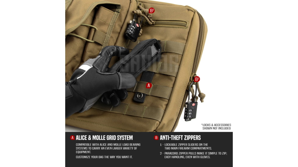 Savior Equipment American Classic Double Rifle Case, 36in, Dark FDE, RB-3612DG-V1-TN