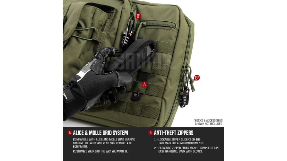 Savior Equipment American Classic Double Rifle Case, 36in, OD Green, RB-3612DG-V1-OG
