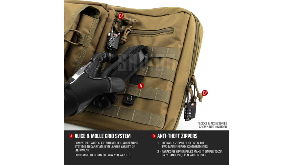 Savior Equipment American Classic Double Rifle Case, 42in, Dark FDE, RB-4212DG-V1-TN