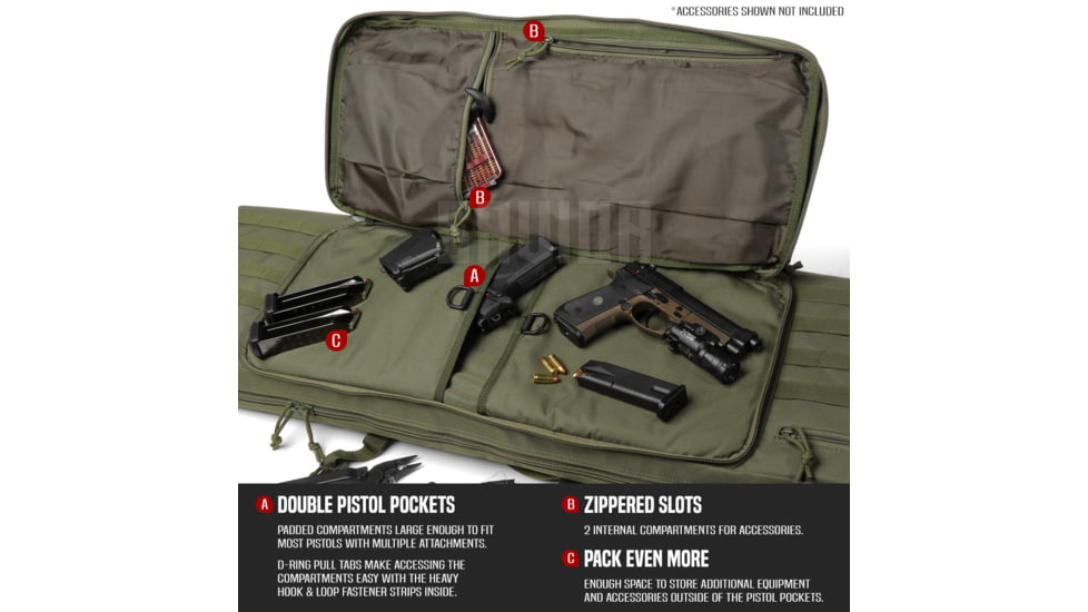 Savior Equipment American Classic Double Rifle Case, 42in, OD Green, RB-4212DG-V1-OG