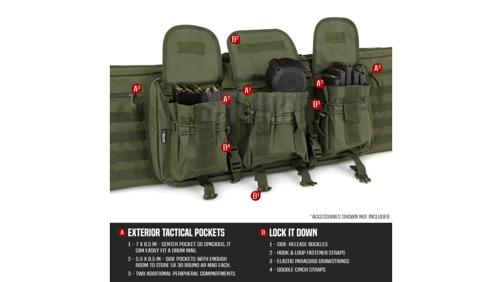 Savior Equipment American Classic Double Rifle Case, 42in, OD Green, RB-4212DG-V1-OG