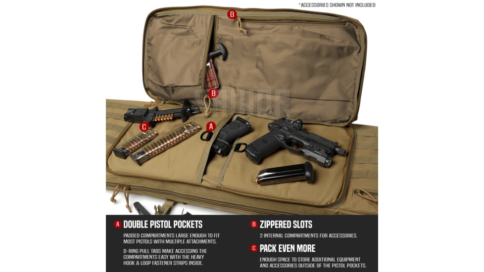 Savior Equipment American Classic Double Rifle Case, 51in, Dark FDE, RB-5112DG-V1-TN