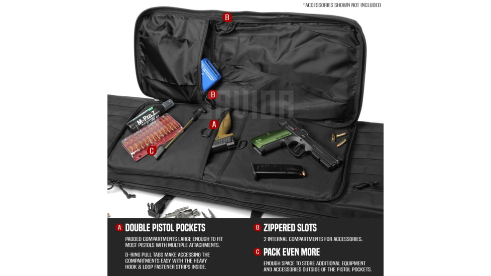 Savior Equipment American Classic Double Rifle Case, 55in, Black, RB-5512DG-V1-BK