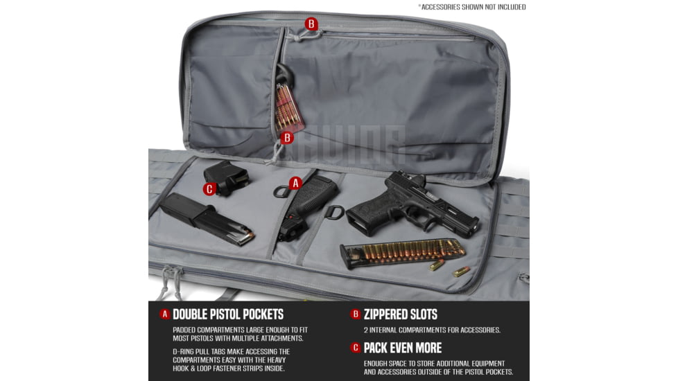 Savior Equipment American Classic Double Rifle Case, 55in, Gray, RB-5512DG-V1-GS