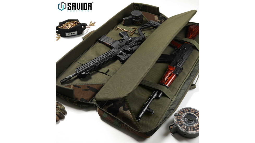 Savior Equipment American Classic Double Rifle Case, M81 Woodland, 54in L x 12in H, RB-5512DG-V1-M81