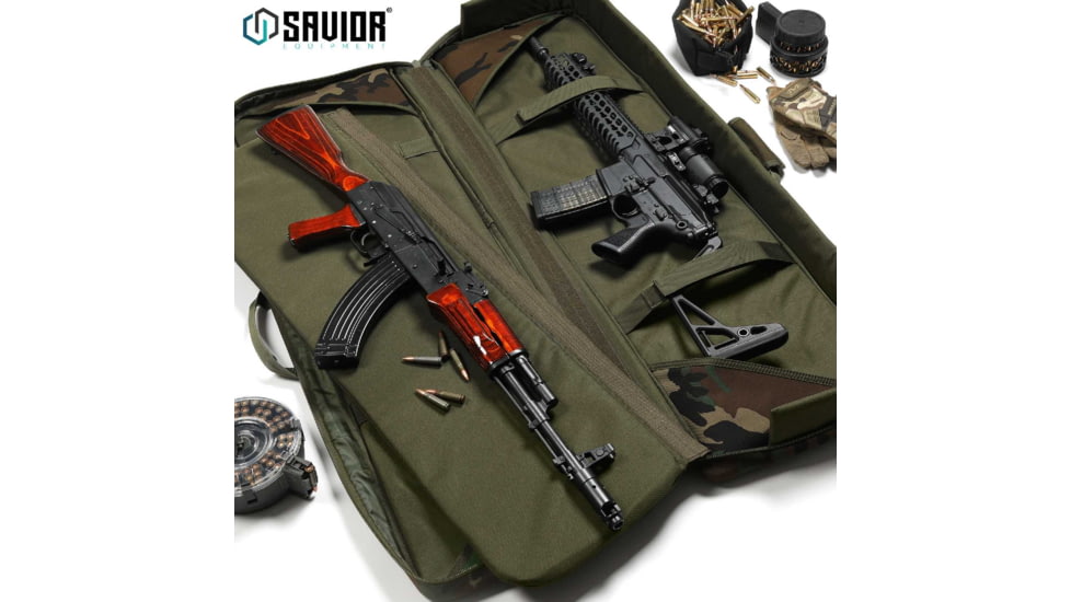 Savior Equipment American Classic Double Rifle Case, M81 Woodland, 54in L x 12in H, RB-5512DG-V1-M81