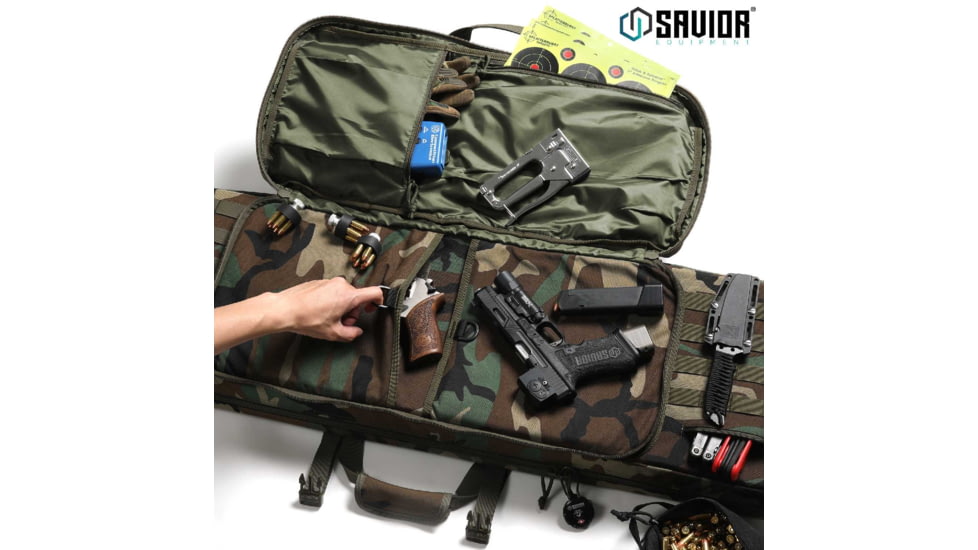 Savior Equipment American Classic Double Rifle Case, M81 Woodland, 54in L x 12in H, RB-5512DG-V1-M81