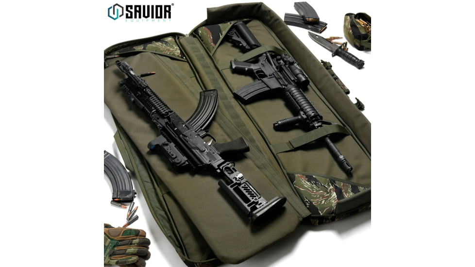 Savior Equipment American Classic Double Rifle Case, Tiger Stripe, 54in L x 12in H, RB-5512DG-V1-TIGR