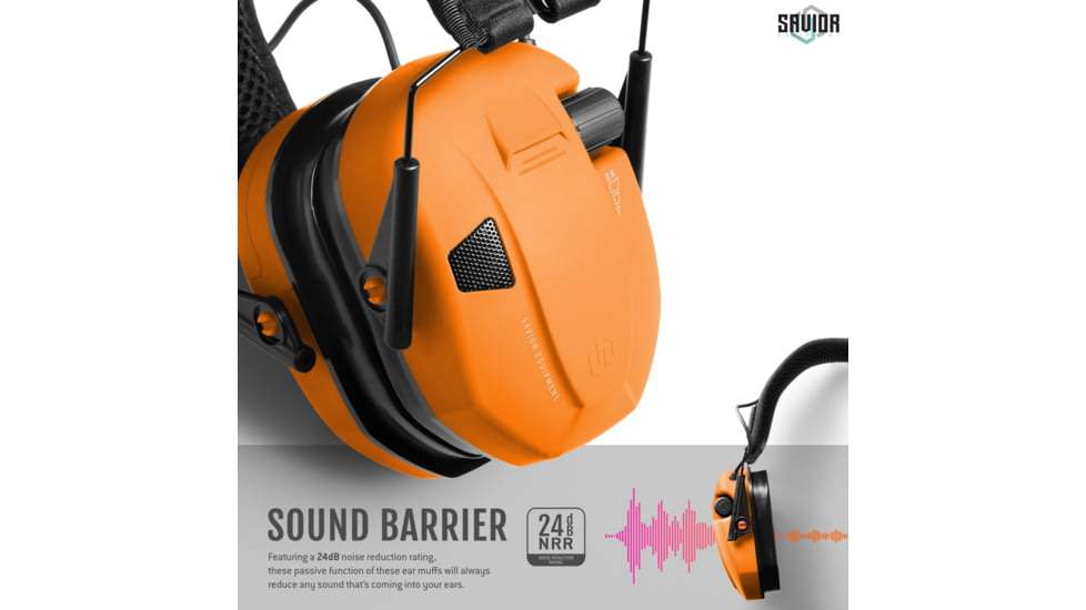 Savior Equipment Apollo Electronic Sound Suppressor, Orange, Collapsed: 5.5 x 5.5 x 4, EM-APOLLO-AN