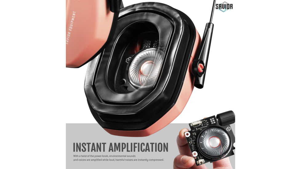 Savior Equipment Apollo Electronic Sound Suppressor, Peach, Collapsed: 5.5 x 5.5 x 4, EM-APOLLO-CH