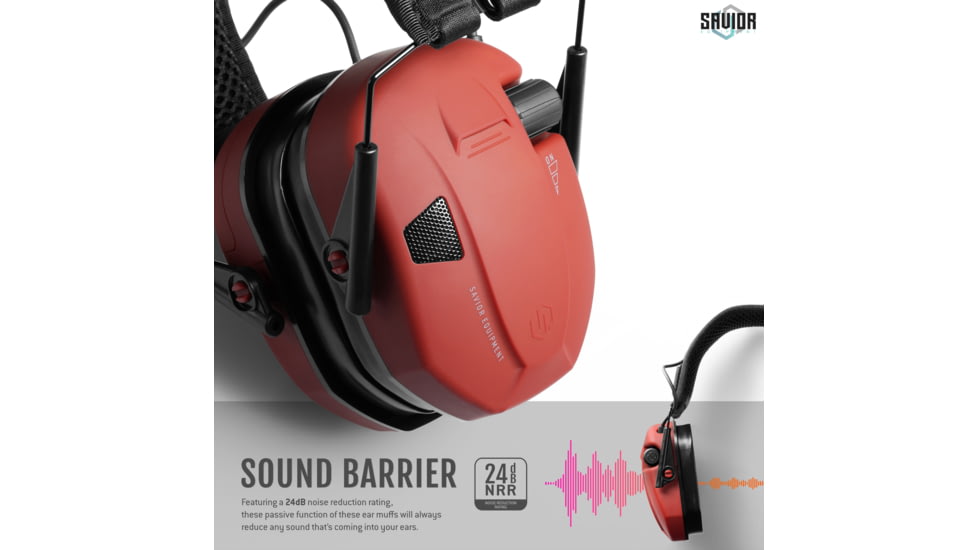 Savior Equipment Apollo Electronic Sound Suppressor, Red, Collapsed: 5.5 x 5.5 x 4, EM-APOLLO-RD