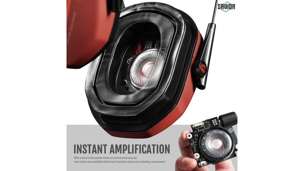 Savior Equipment Apollo Electronic Sound Suppressor, Red, Collapsed: 5.5 x 5.5 x 4, EM-APOLLO-RD
