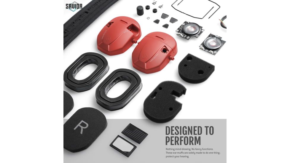 Savior Equipment Apollo Electronic Sound Suppressor, Red, Collapsed: 5.5 x 5.5 x 4, EM-APOLLO-RD