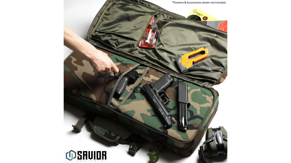 Savior Equipment Camo American Classic Shorty Double Rifle Bag, M81 Woodland, 24in, RB-2412DG-V1-M81