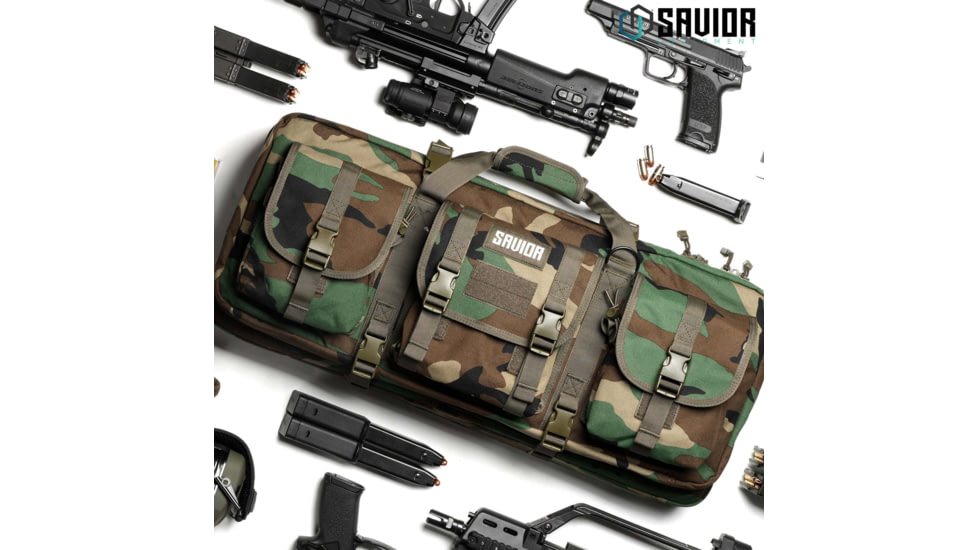 Savior Equipment Camo American Classic Shorty Double Rifle Bag, M81 Woodland, 24in, RB-2412DG-V1-M81