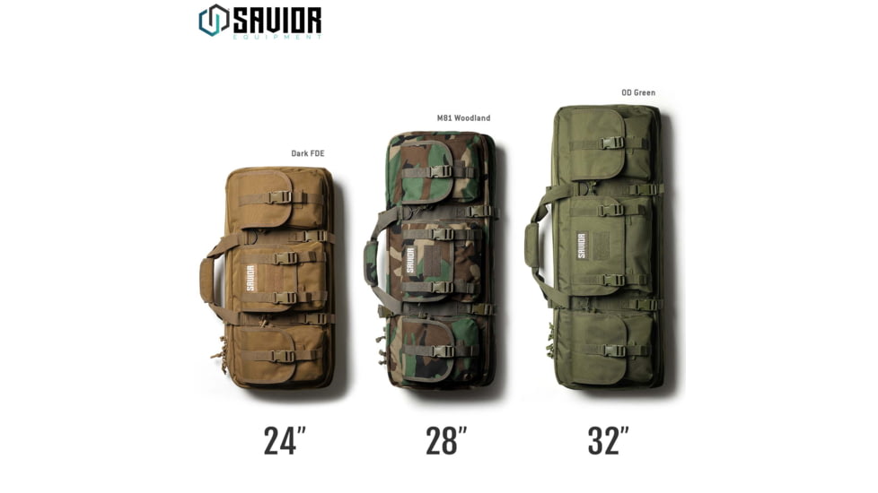 Savior Equipment Camo American Classic Shorty Double Rifle Bag, M81 Woodland, 24in, RB-2412DG-V1-M81