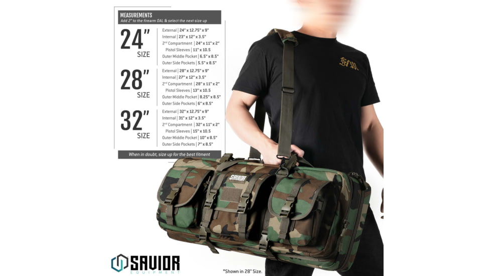 Savior Equipment Camo American Classic Shorty Double Rifle Bag, M81 Woodland, 24in, RB-2412DG-V1-M81