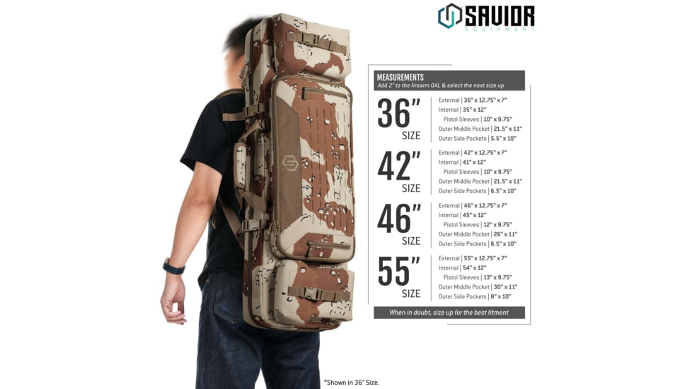 Savior Equipment Camo Urban Warfare Double Rifle Bag, Chocolate Chip Camo, 36in, RB-3612DG-VER2-DBDU