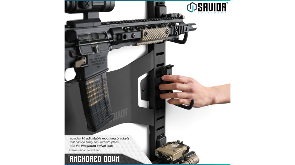 Savior Equipment Horizontal Wall Rack, Black, RK-ARC5FG-WM-BK