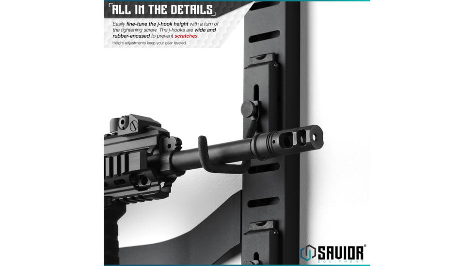 Savior Equipment Horizontal Wall Rack, Black, RK-ARC5FG-WM-BK