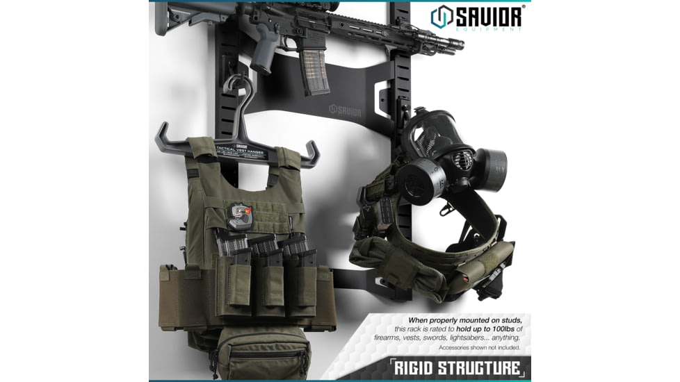 Savior Equipment Horizontal Wall Rack, Black, RK-ARC5FG-WM-BK