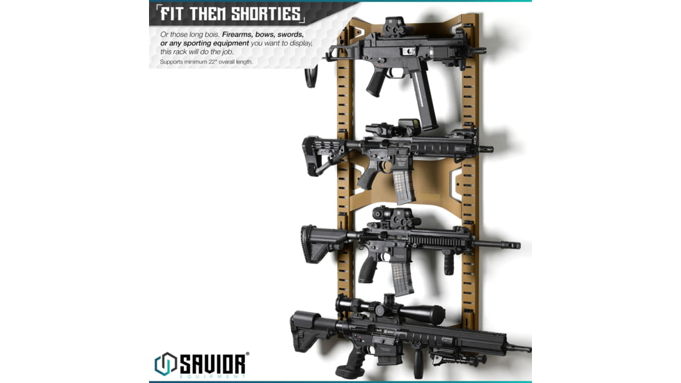 Savior Equipment Horizontal Wall Rack, RAL 8000 Tan, RK-ARC5FG-WM-TN