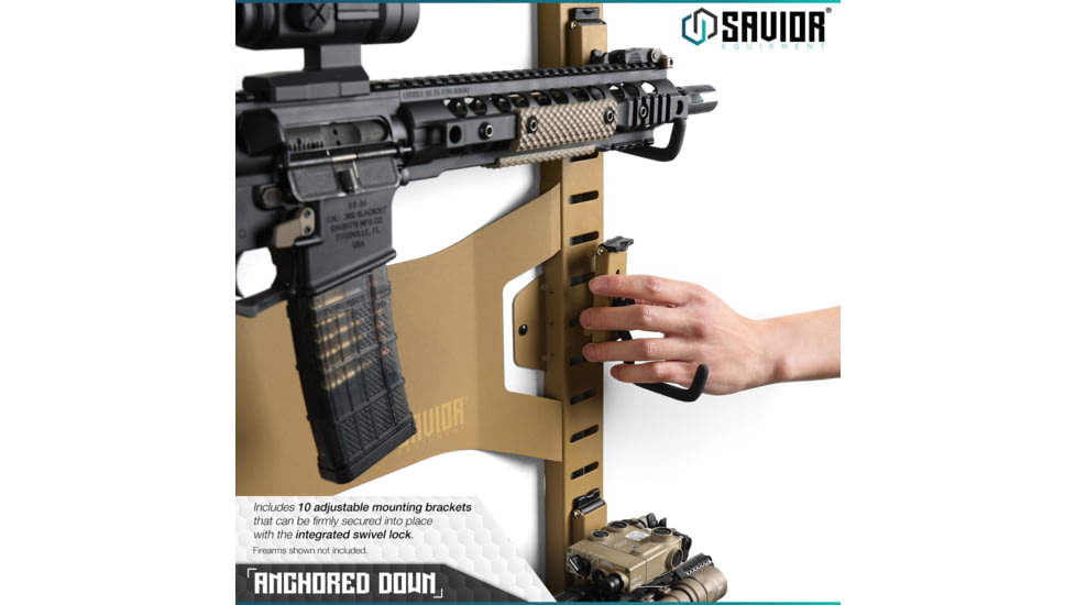Savior Equipment Horizontal Wall Rack, RAL 8000 Tan, RK-ARC5FG-WM-TN