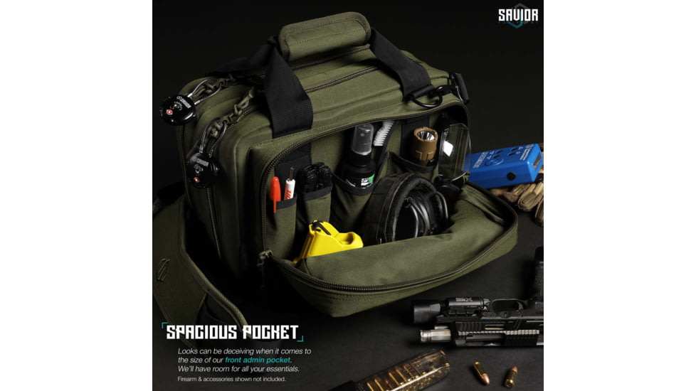 Savior Equipment Specialist Pistol Mni Range Bag, OD Green, 13in L x 9inH  x 8in W, RA-DGSPWS-MINI-OG