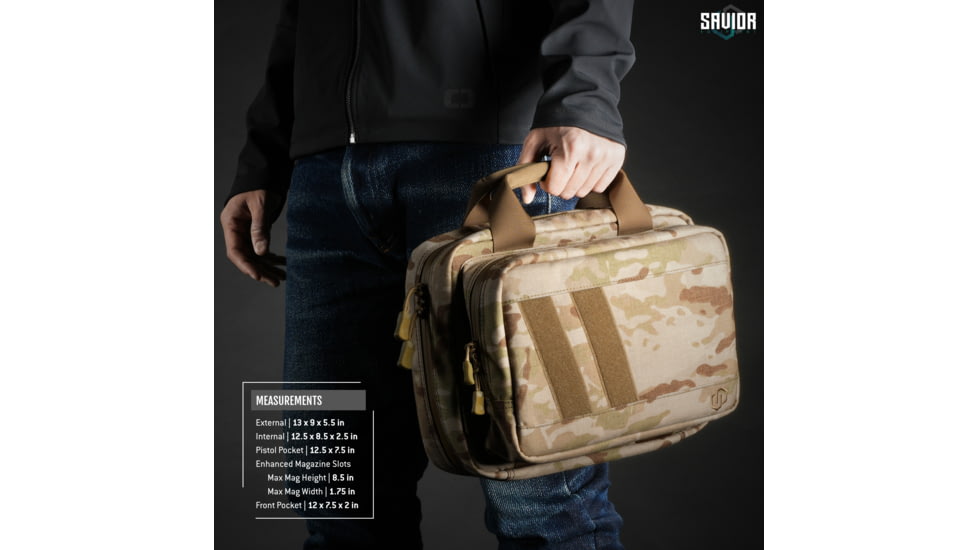 Savior Equipment Multicam Specialist Pistol Case, Multicam Arid, 12.5in L x 8.5in H x 2.5in W, HC-DGSPORT-WS-MCID