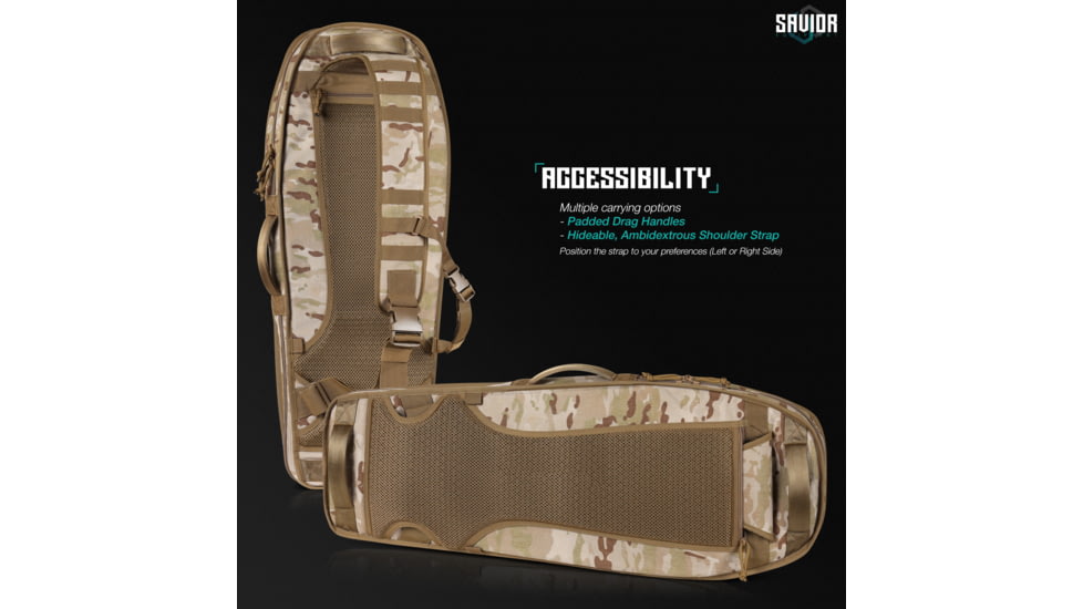 Savior Equipment MULTICAM T.G.B Coffin Covert Single Rifle Case, 30in, Multicam Arid, RB-COVERT30-SS-MCID
