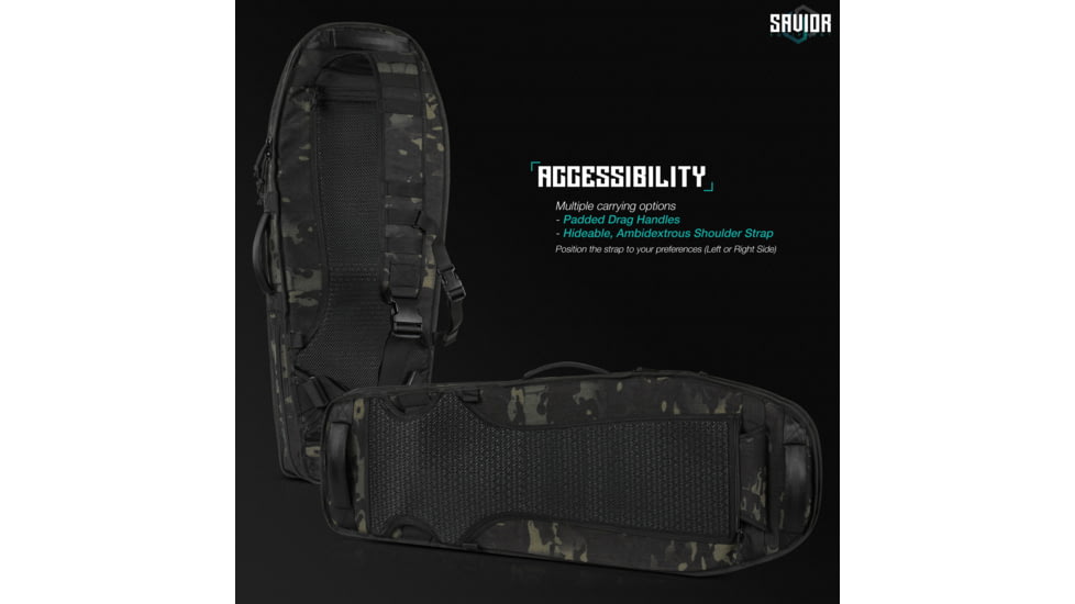 Savior Equipment MULTICAM T.G.B Coffin Covert Single Rifle Case, 34in, Multicam Black, RB-COVERT34-SS-MCB