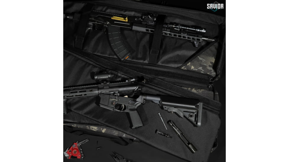 Savior Equipment MULTICAM Urban Warfare Double Rifle Case, 51in, Multicam Black, RB-5112DG-VER2-MCB