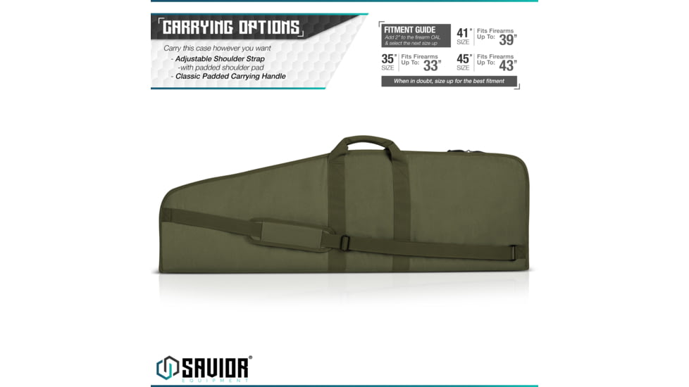 Savior Equipment Patriot Single Single Rifle Case, 35in, OD Green, RB-SG36-V1-OG